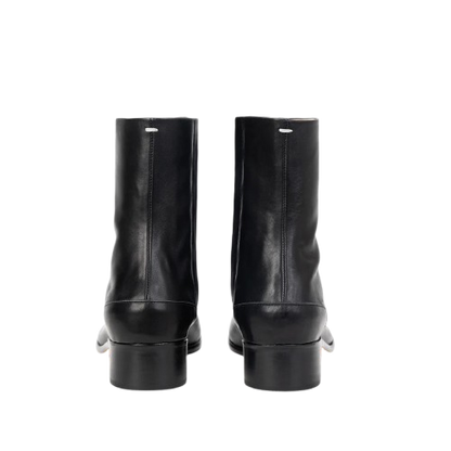 Unisex Black Leather Tabi Boots