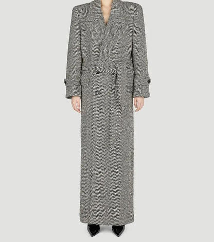 Oversized Virgin-Wool Belted Coat