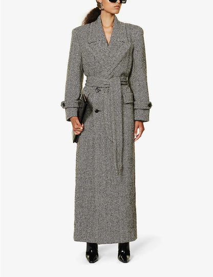 Oversized Virgin-Wool Belted Coat
