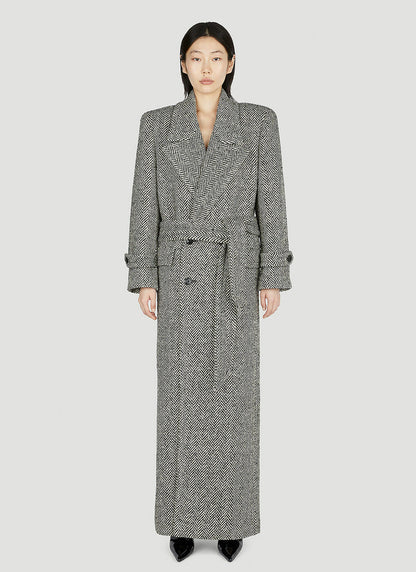 Oversized Virgin-Wool Belted Coat