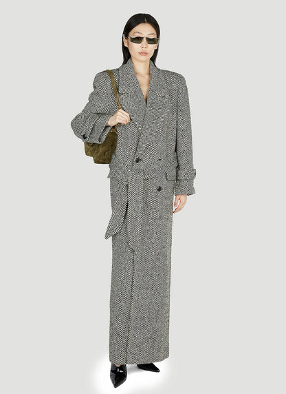 Oversized Virgin-Wool Belted Coat
